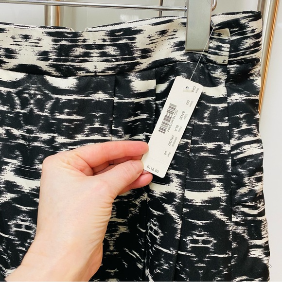 NWT J. Crew Pleated Skirt, Size 00 Black White, Lined - Picture 10 of 11